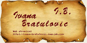 Ivana Bratulović vizit kartica